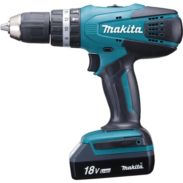 makita trapano avvitatore a batteria  hp457dwex4 18 v, 1.3 ah, 2 batterie con valigetta