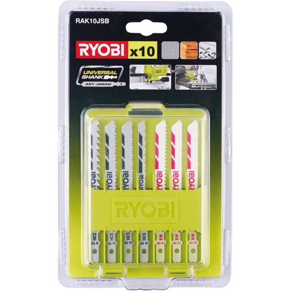 ryobi set lame per seghetto alternativo  in acciaio e carbonio l 100 mm 10 pezzi