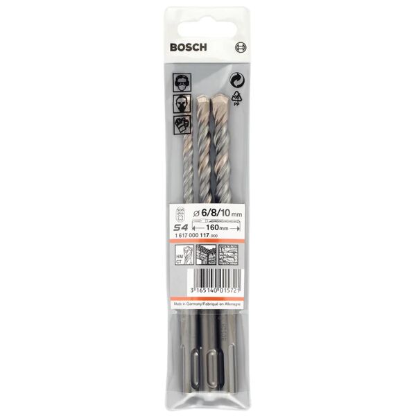 bosch set di punte  codolo sds plus Ø6-8-10 mm, 3 pezzi