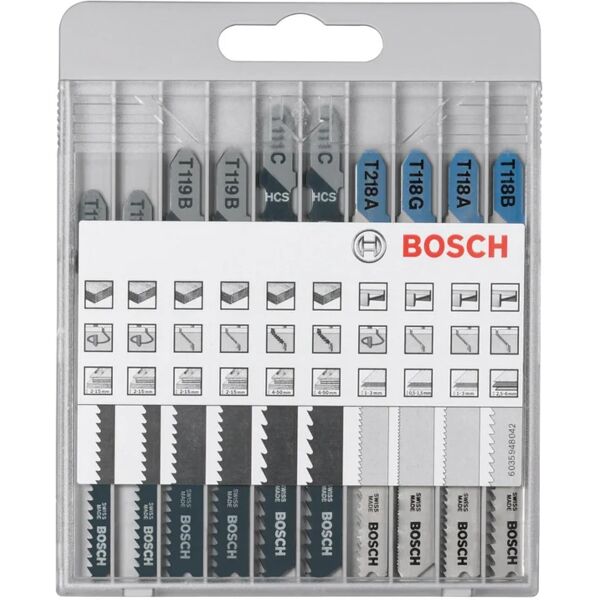 bosch set lame per seghetto alternativo  in hcs l 92 mm 10 pezzi