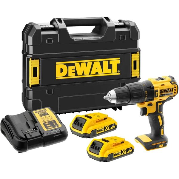 dewalt trapano a percussione a batteria  dcd778d2t 18 v, 2 ah, 2 batterie con valigetta