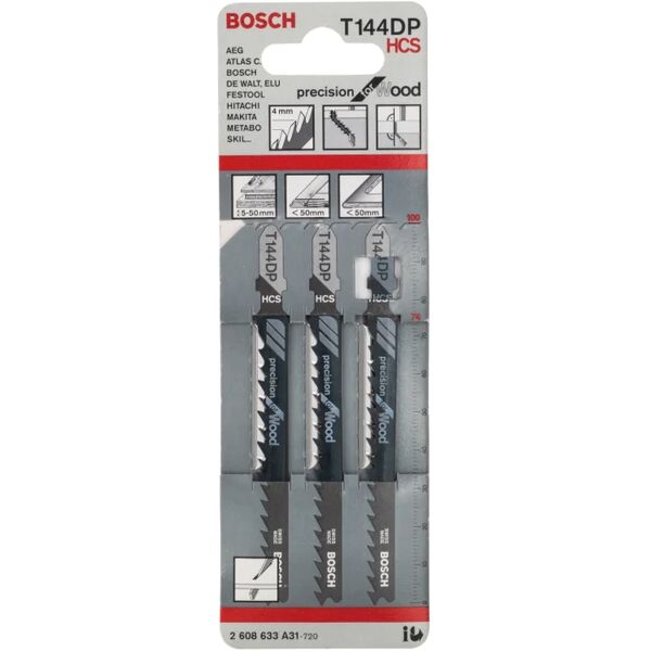 bosch set lame per seghetto alternativo  t144dp in hcs l 100 mm 3 pezzi