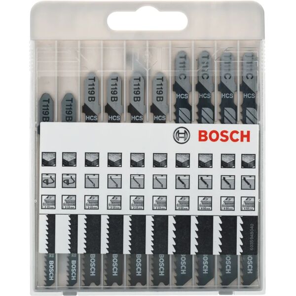 bosch set lame per seghetto alternativo  in acciaio l 100 mm 10 pezzi