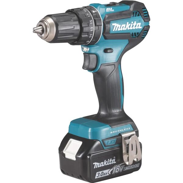 makita trapano a percussione a batteria  dhp485rf3j 18 v, 3 ah, 3 batterie con valigetta