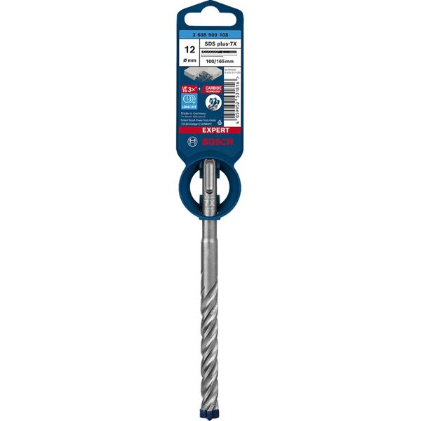 bosch punta per muro codolo sds plus  4tg 7x l 165 mm Ø 12 mm