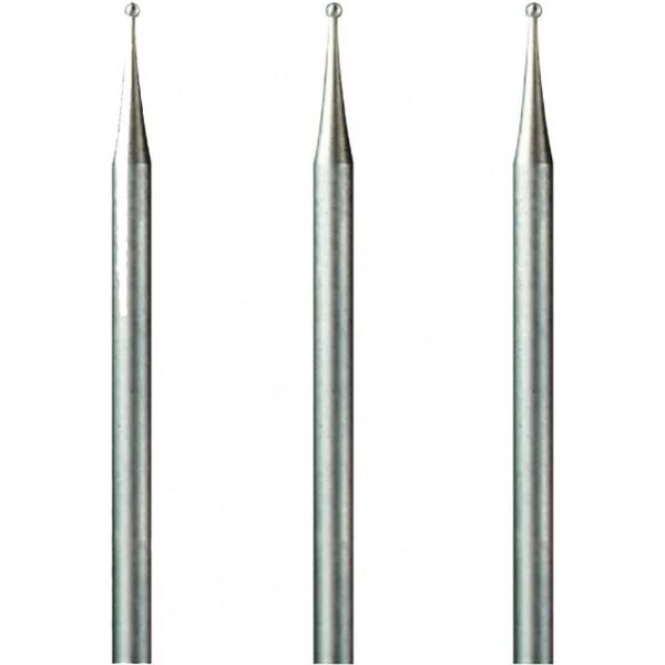 dremel set di 3 frese da incisione  110 con estremità quadra - testa cilindrica piccola - Ø 1,9 mm