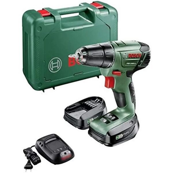 bosch trapano -v psr 1440 li 2 batterie lavoro bricolage fai da te