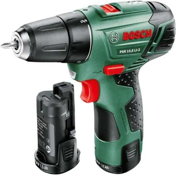 bosch trapano avvitatore a batteria psr 10.8 li-2 + 1 batteria, nella valigetta