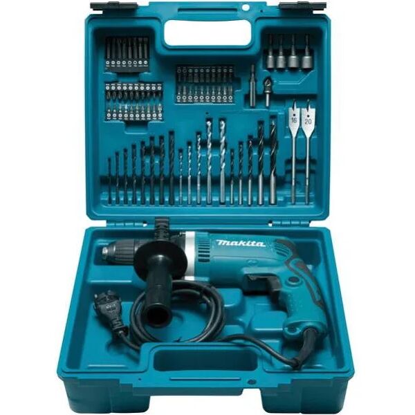 makita trapano a percussione a filo blu - 710 w - Ø 13 mm - 2 kg (kit accessori)