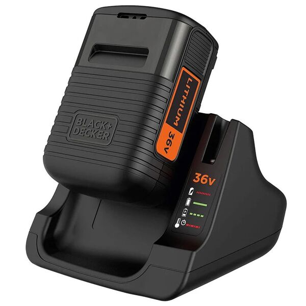 black & decker kit batteria al litio e caricabatterie compatibile con prodotti black+decker a batteria 36v, bdc2a36-qw