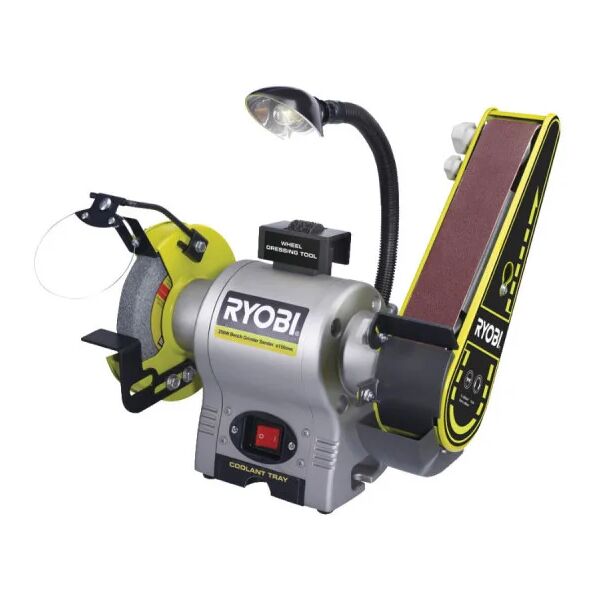 ryobi rbgl250 - smerigliatrice levigatrice da banco 220v con motore 250w, diametro disco 150mm e retroilluminazione -