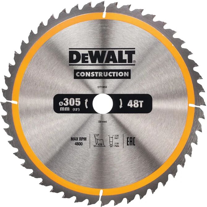 dewalt lama per troncatrice  dt1959-qz Ø 305.0 mm 48 denti