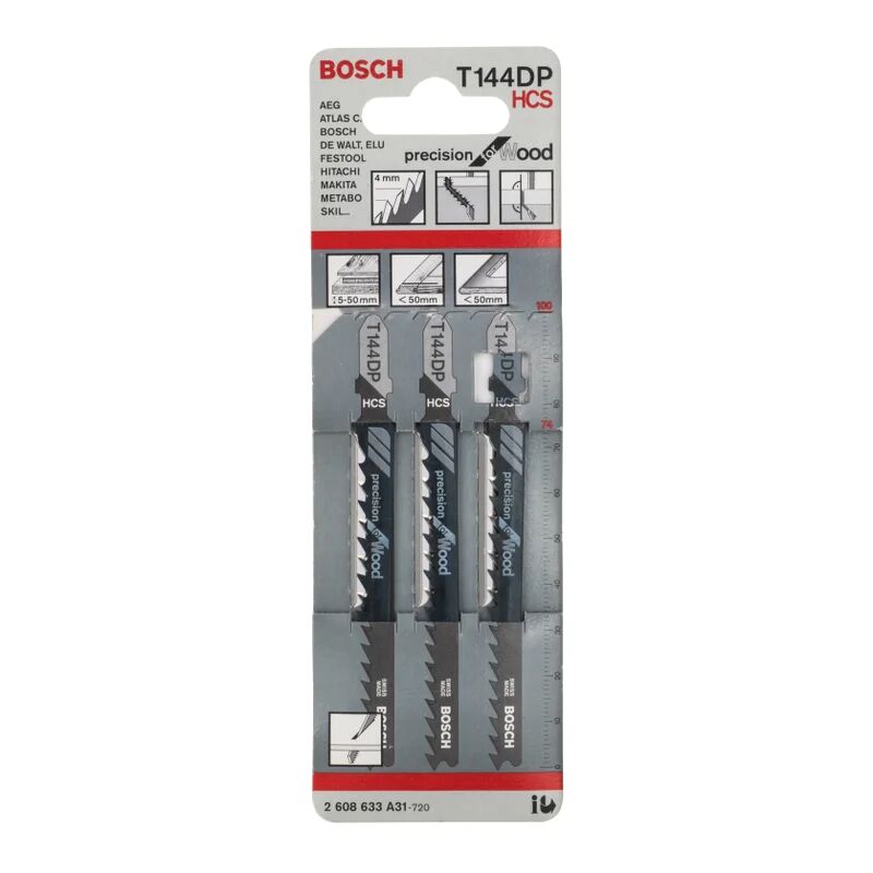 bosch set lame per seghetto alternativo  t144dp in hcs l 100 mm 3 pezzi