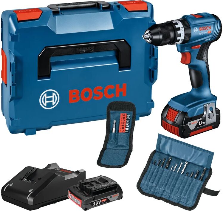 bosch trapano a percussione a batteria  gsb 18 v, 4 ah, 2 batterie con valigetta