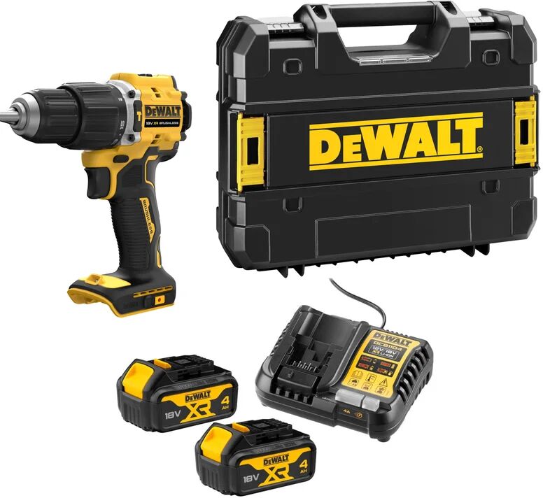 dewalt trapano a batteria con percussione brushless  dcd100ym2t 18 v, 4 ah, 2 batterie con valigetta