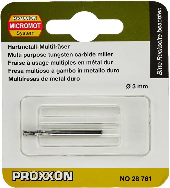 proxxon 2228761 - fresa in metallo duro da 3 mm, nero