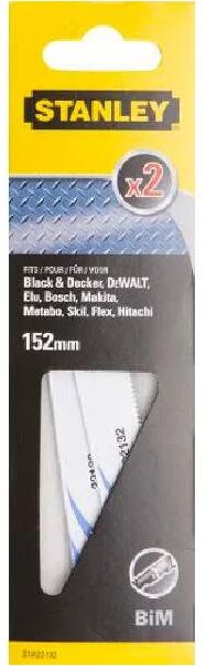 generico black & decker sta22132xj lame taglio metallo 152 mm denti fini piranha cf 2 pezzi