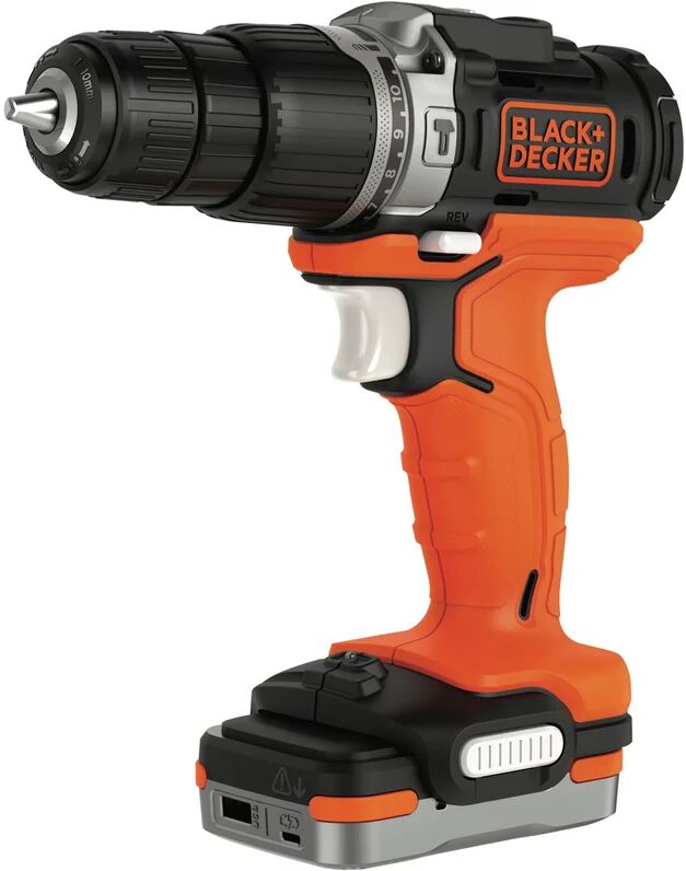 black & decker trapano avvitatore a batteria con percussione 'bdchd12s1-qw' 12v - 1,5 ah litio