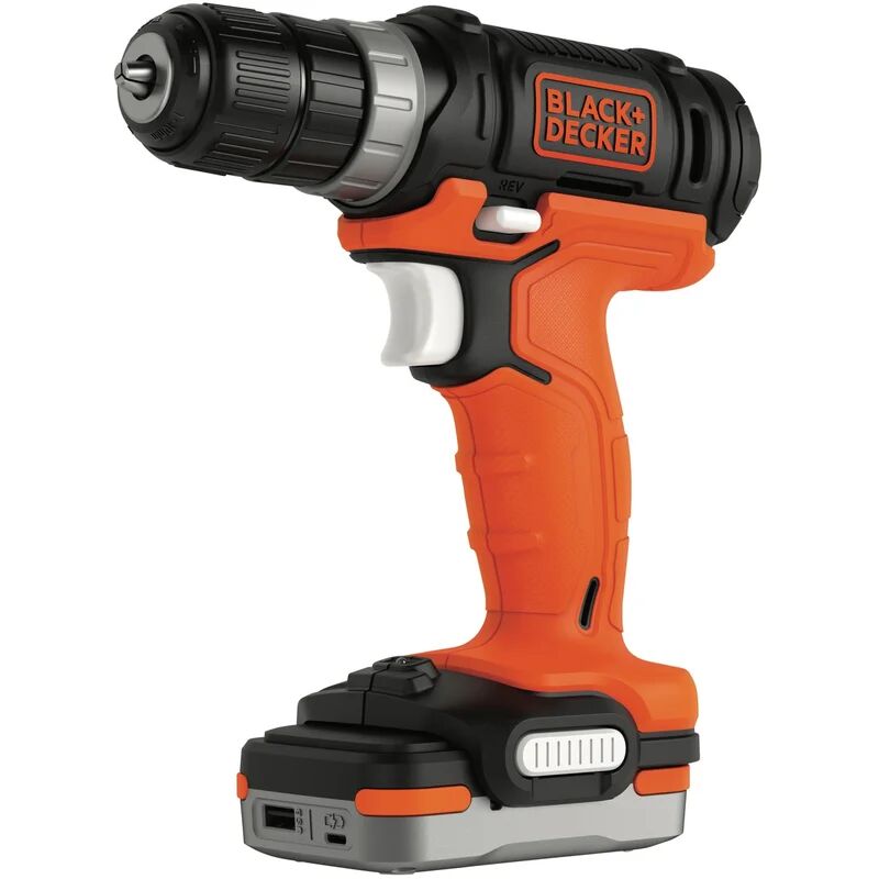 black & decker bdcdd12s1-qw trapano avvitatore a batteria - 12 v - 1,5 ah - 1 batteria - caricabatterie incluso - fornito in custodia