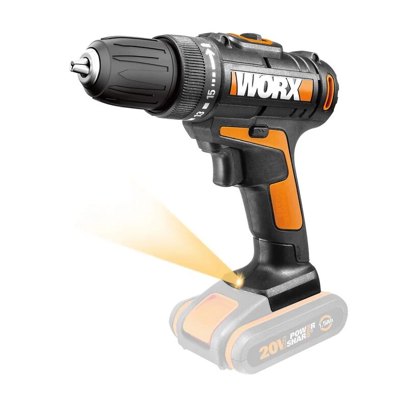 worx trapano avvitatore wx101.9, 20 v, senza batteria e caricabatterie