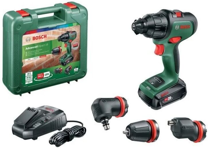 bosch advancedimpact set avvitatore a percussione a batteria a 2 velocità 18v 1 batteria 2,5ah