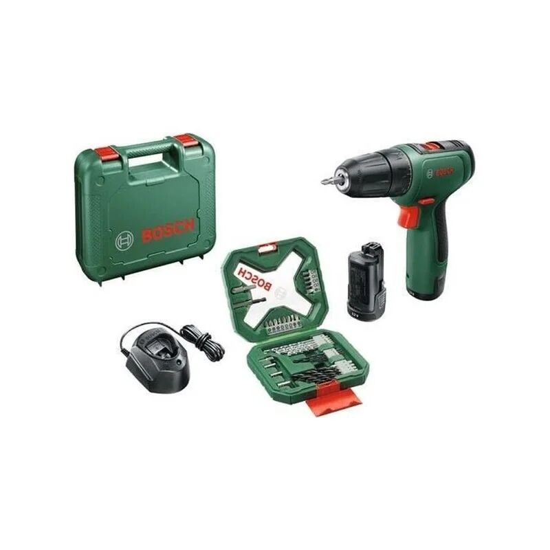 bosch trapano avvitatore a batteria 12v 1.5ah integrata con valigetta  - caricabatteria+valigetta+set 34pz.