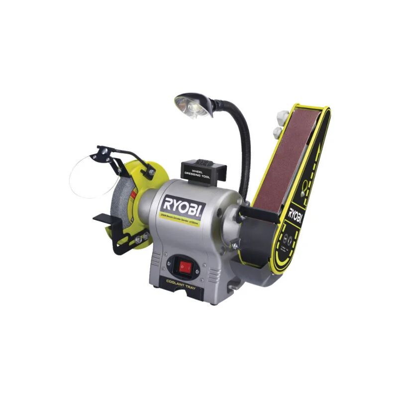 ryobi rbgl250 - smerigliatrice levigatrice da banco 220v con motore 250w, diametro disco 150mm e retroilluminazione -