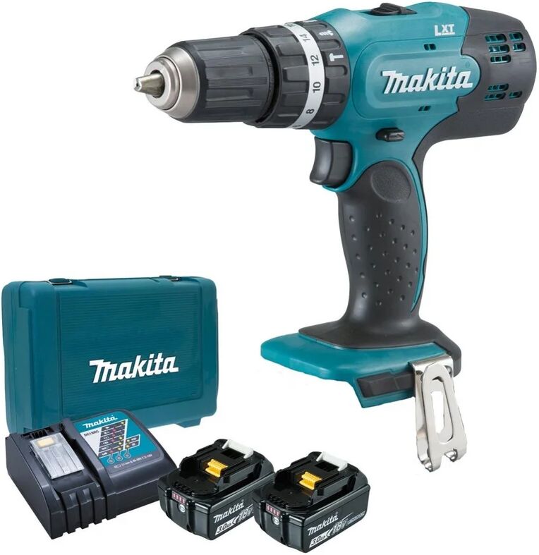 Makita Trapano a percussione a batteria  DHP453RFE 18 V, 3 Ah, 2 batterie con valigetta