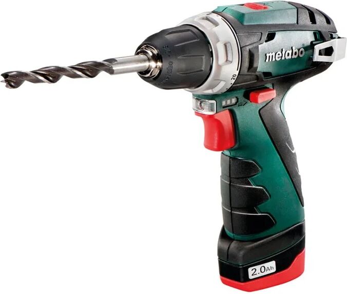 Metabo Trapano avvitatore a batteria  PowerMaxx Bs 12 Basic 12 V, 2 Ah, 2 batterie