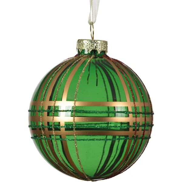 decoris set di palline natalizie in vetro verde Ø 8 cm confezione da 3 pezzi