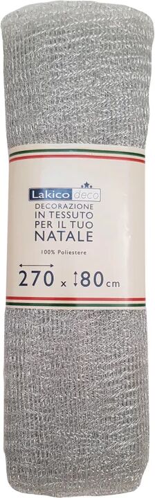 leroy merlin tessuto natalizio artic in poliestere grigio / argento h 80 l 270 cm