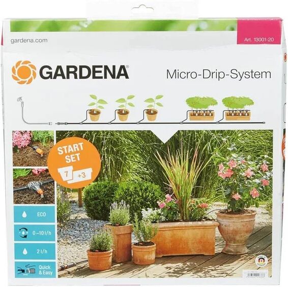 gardena kit irrigazione sistema micro-drip per 10 vasi