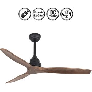 SULION Ventilatore da soffitto 122cm DC Nero Legno IP44 Carpe Outdoor M