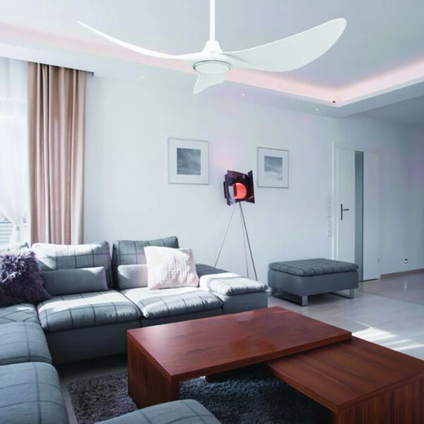 sulion ventilatore da soffitto con pale con luce inclusa gaulax, bianco, d. 132 cm, 1600 lm, luce bianco,