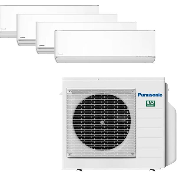 panasonic condizionatore a muro multisplit  etherea 9+9+9+12 btu classe a++