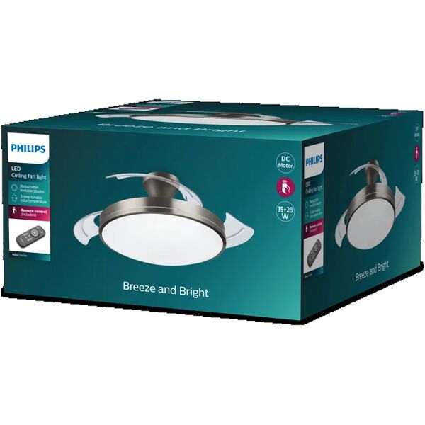 philips ventilatore da soffitto atlas bliss, trasparente, Ø 48.5 cm,