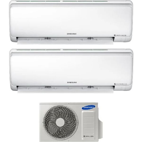 samsung ar09+09nxfpewqn+aj040ncj2eg/eu - condizionatore dual split inverter 9000 + 9000 btu /h con pompa di calore classe a++/a+ gas r32