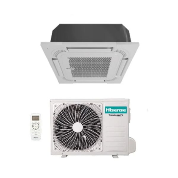 hisense climatizzatore condizionatore  a cassetta 12000 btu act35ur4rca4 r-32 wi-fi optional con telecomando e pannello incluso - novità