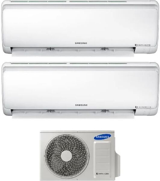 samsung ar09+09nxfpewqn+aj040ncj2eg/eu - condizionatore dual split inverter 9000 + 9000 btu /h con pompa di calore classe a++/a+ gas r32