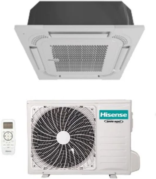 hisense climatizzatore condizionatore  a cassetta 12000 btu act35ur4rca4 r-32 wi-fi optional con telecomando e pannello incluso - novità