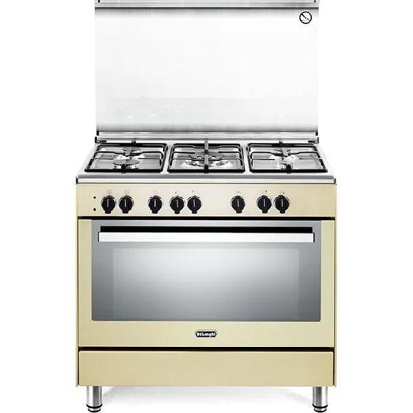 generico de longhi cucina a gas 5 fuochi forno multifunzione 90 x 60 cm crema pemc 96