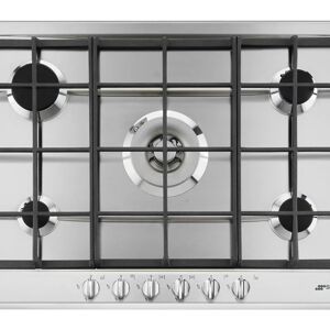 SMEG Piano cottura 5 Fuochi incasso a gas 1 Wok Doppia Corona 73 cm Inox P272XGH