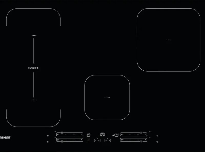 indesit piano cottura induzione 4 zone l 77 cm ib 21b77 ne  nero