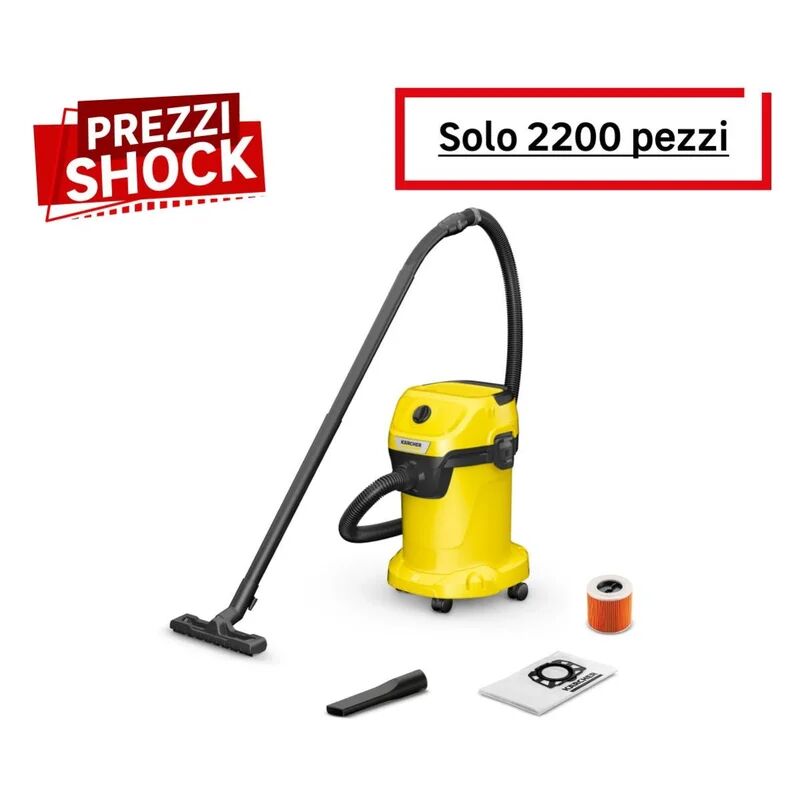 karcher aspiratore solidi e liquidi  wd 3 v-19/4/20 aspirazione 20 kpa 19 l 1000 w