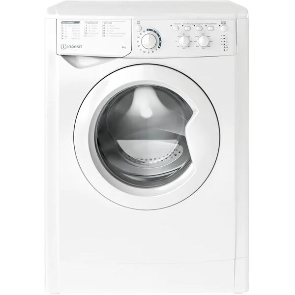 indesit lavatrice libera installazione , carica frontale, ewc 61051 w it n, 6 kg, 1200 giri/min, f