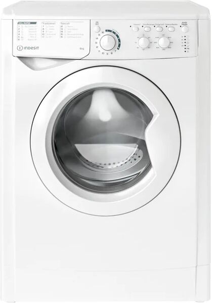 indesit lavatrice libera installazione , carica frontale, ewc 61051 w it n, 6 kg, 1200 giri/min, f