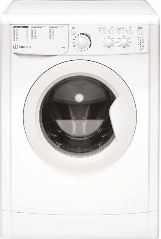 indesit lavatrice libera installazione , carica frontale, ewsc 61251 w eu n, 6 kg, 1200 giri/min, f