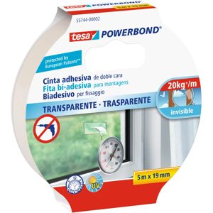 Tesa Nastro adesivo,  Powerbond® trasparente, biadesivo per fissaggio, 19 mm, 5 mt