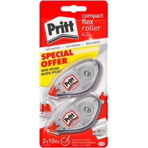 Pritt Compact Flex Roller Correttore a Nastro - Confezione da 2 Roller da 10 Metri