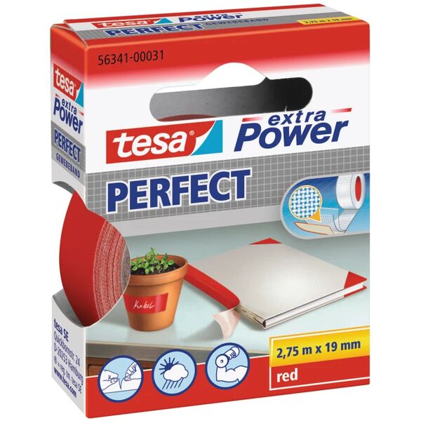 tesa nastro adesivo,  extra power perfect per riparazione, resistente al gelo, 19 mm, 2.75 mt